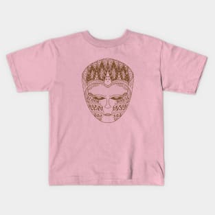 brown line mask Kids T-Shirt